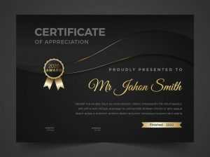 Diploma certificate template in dark theme