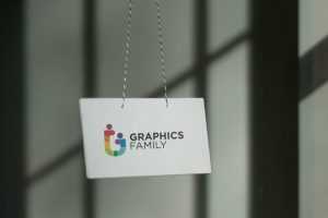 Door tag logo mockup