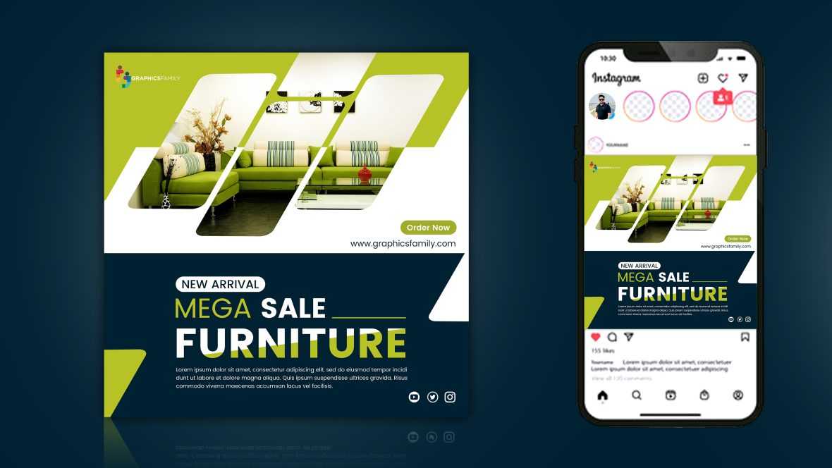 E-Commerce Instagram Post Design For Furniture