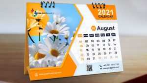 Editable Orange Calendar Design PSD Template
