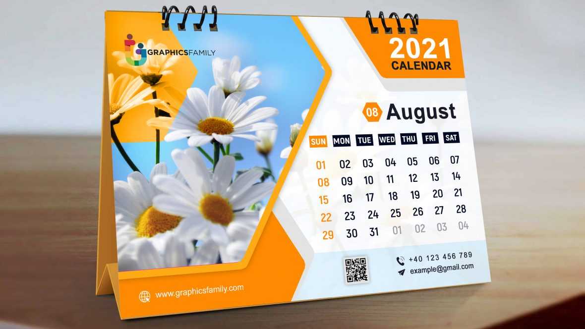 Editable Orange Calendar Design PSD Template