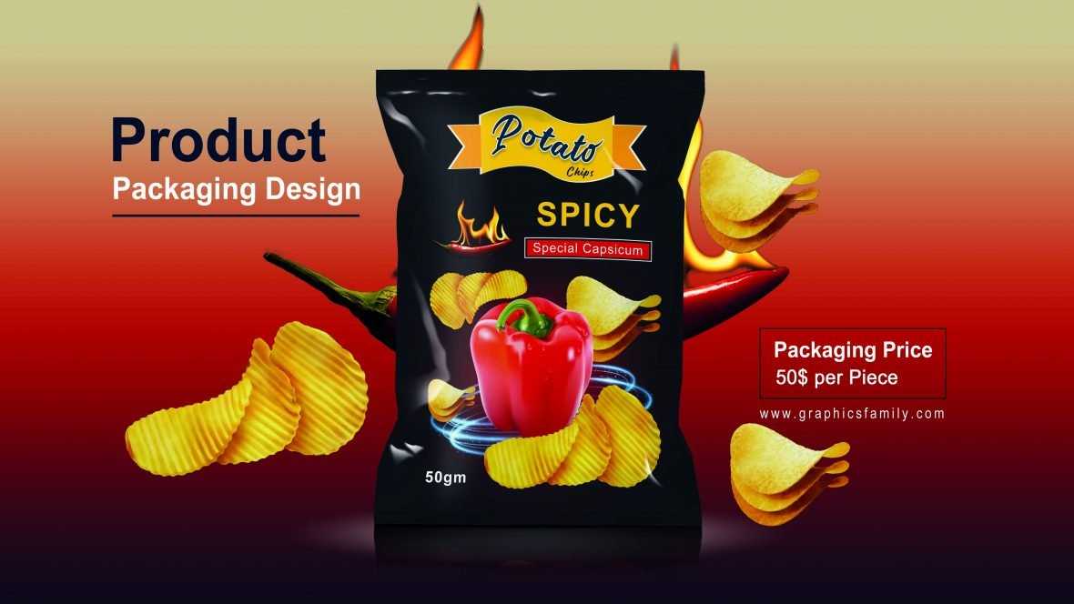 Editable PSD Chips Product Packaging Design