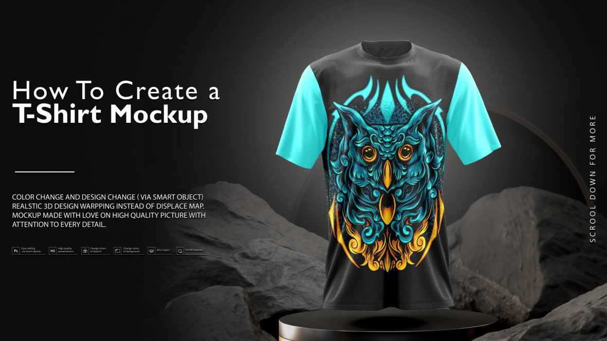 Editable T-Shirt PSD Mockup