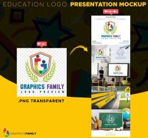 Education Logo Presentation Mockup
