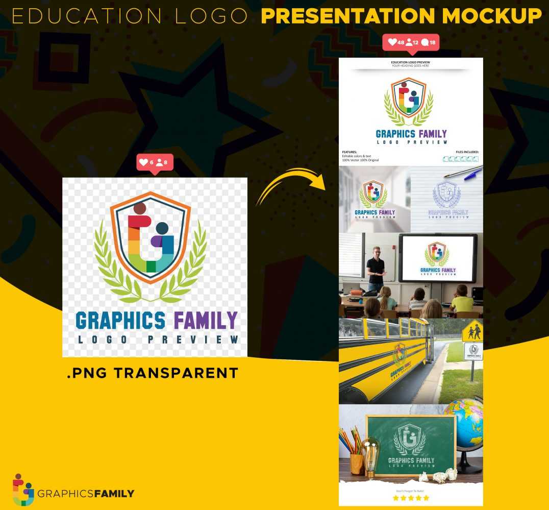 Education Logo Presentation Mockup