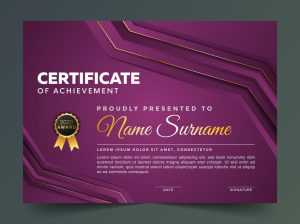 Elegance Horizontal Certificate With Vector Illustration