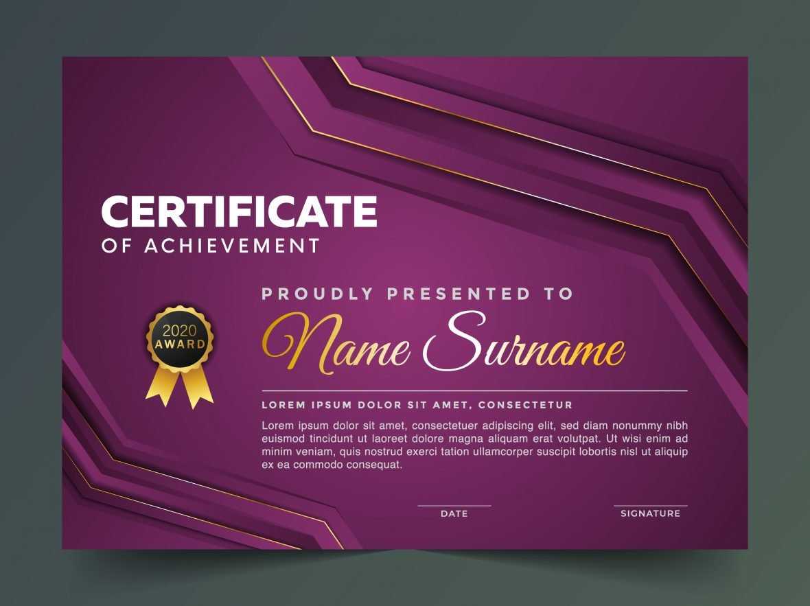 Elegance Horizontal Certificate With Vector Illustration