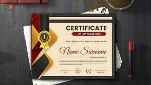 Elegance Horizontal Certificate With Vector Photoshop Template