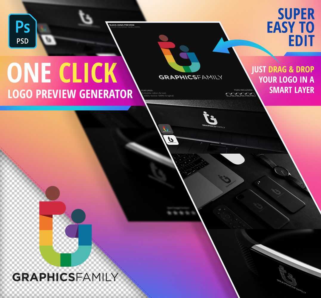 Elegant Black Logo Preview Generator