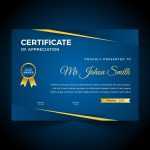 Elegant blue and gold diploma certificate template