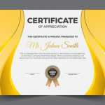 Elegant certificate template with gold details