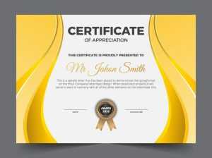 Elegant certificate template with gold details