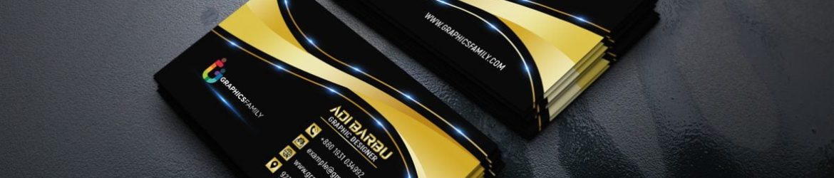 Elegant Dark Gold Business Card Design