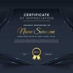 Elegant Dark Gold Diploma Certificate Template - Download Grátis Elegant Dark Gold Diploma Certificate Template