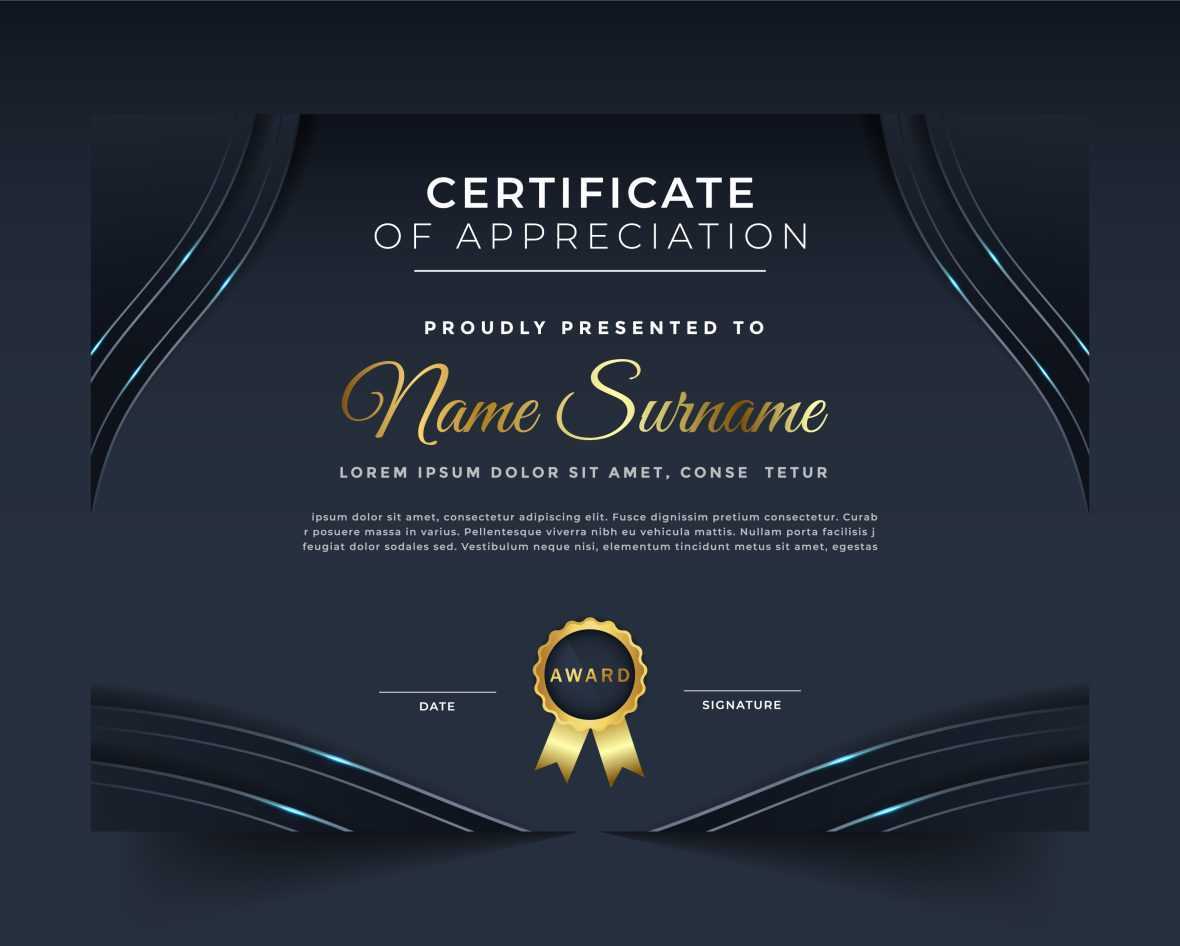 Elegant Dark Gold Diploma Certificate Template