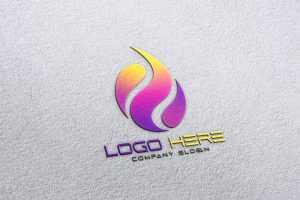 Elegant logo mockup on white paper