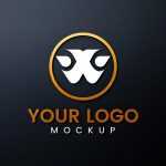 Elegant minimalist Logo Mockup on Dark Background