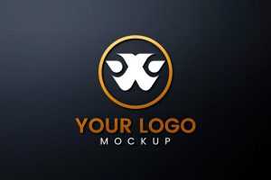Elegant minimalist Logo Mockup on Dark Background