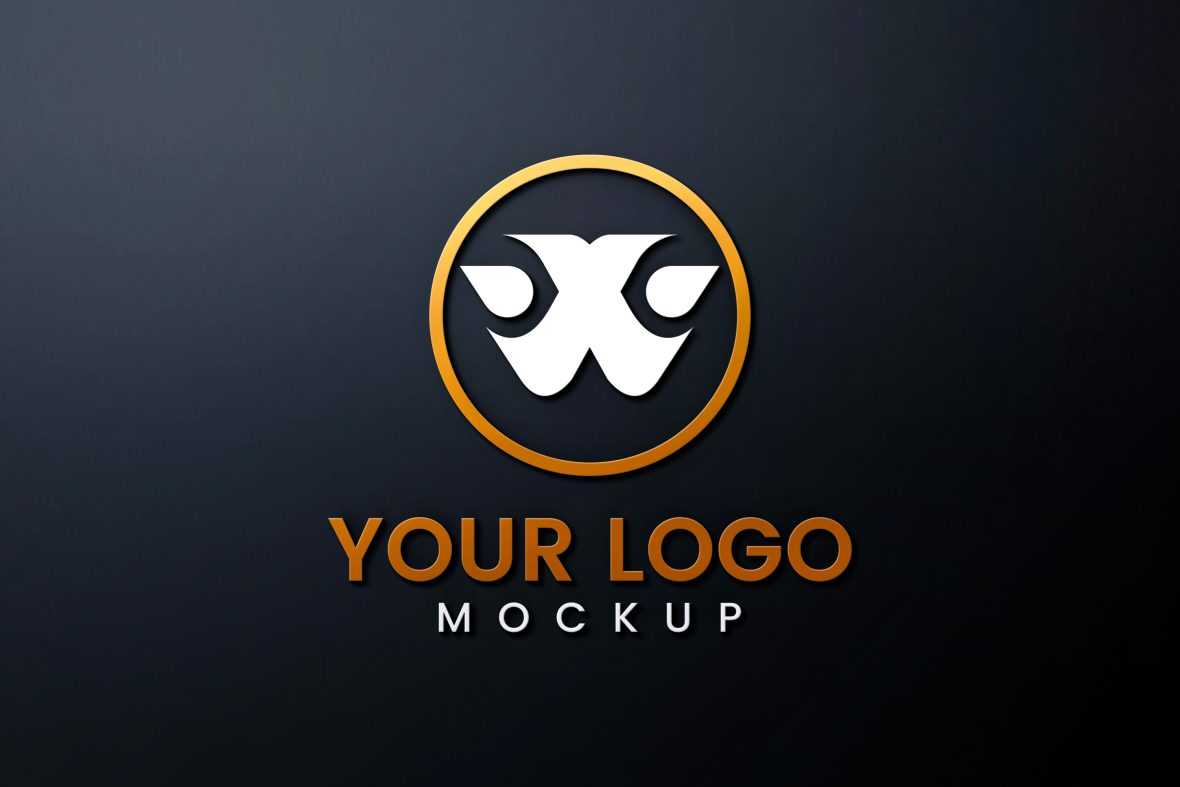 Elegant minimalist Logo Mockup on Dark Background