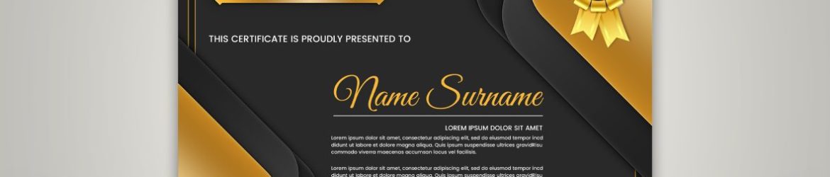Elegant Multipurpose Certificate Template In Dark Golden