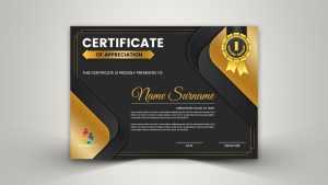 Elegant Multipurpose Certificate Template In Dark Golden