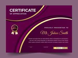 Elegant Purple Diploma Certificate Template