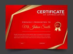 Elegant Red and Gold Diploma Certificate Template