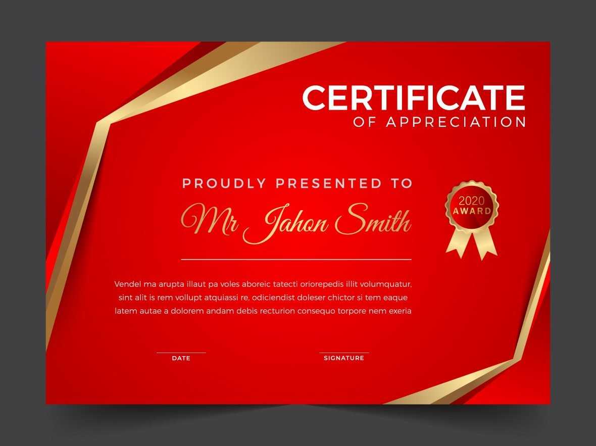Elegant Red and Gold Diploma Certificate Template