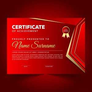 Elegant Red Certificate of Achievement Template Design