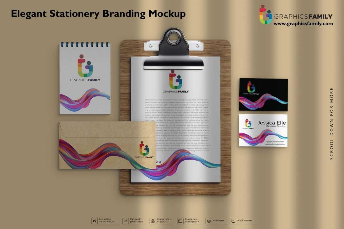 Elegant Stationery Branding Mockup