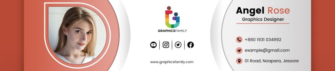 Email Signature Design In Flat Style PSD