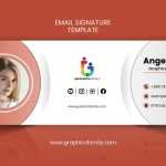 Email Signature Design In Flat Style PSD