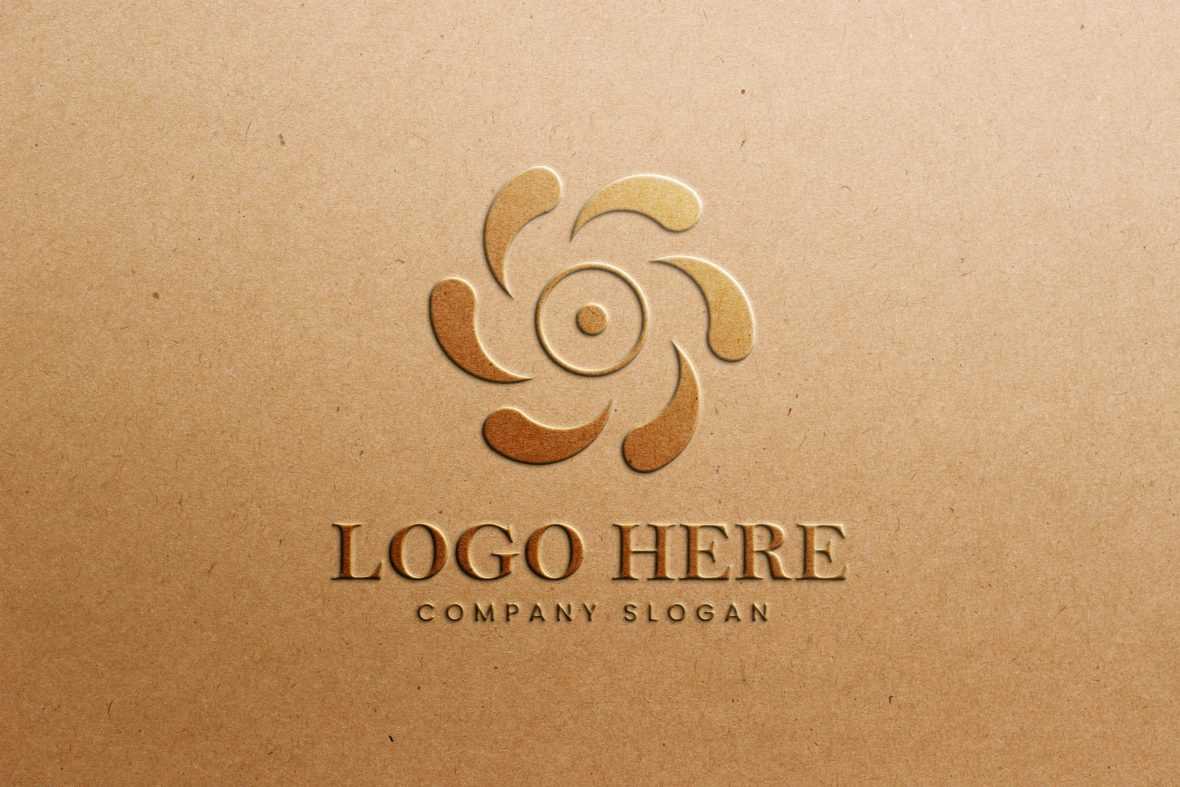Embossed Gold Logo Mockup on Craft Paper