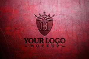 Embossed Leather Logo Mockup