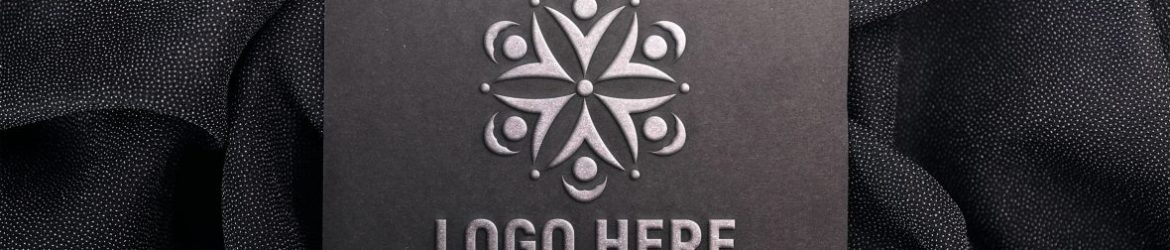 Embossed logo mockup on black paper