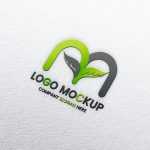 Embossed Logo Mockup on White Paper