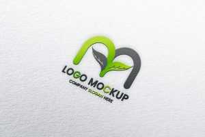 Embossed Logo Mockup on White Paper