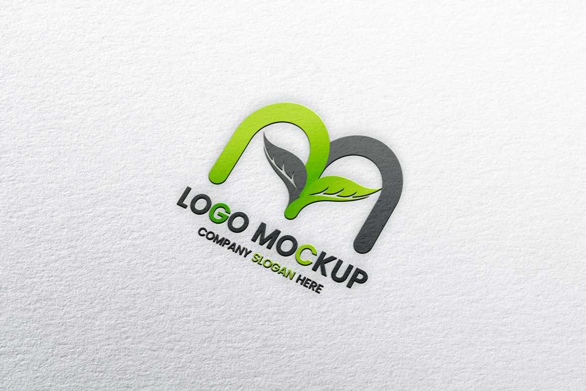 Embossed Logo Mockup on White Paper