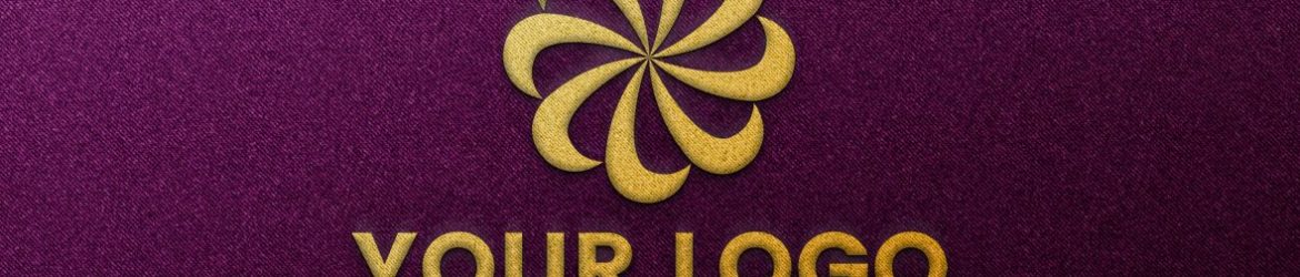 Embroidered Stitched Logo Mockup on Pink Fabric