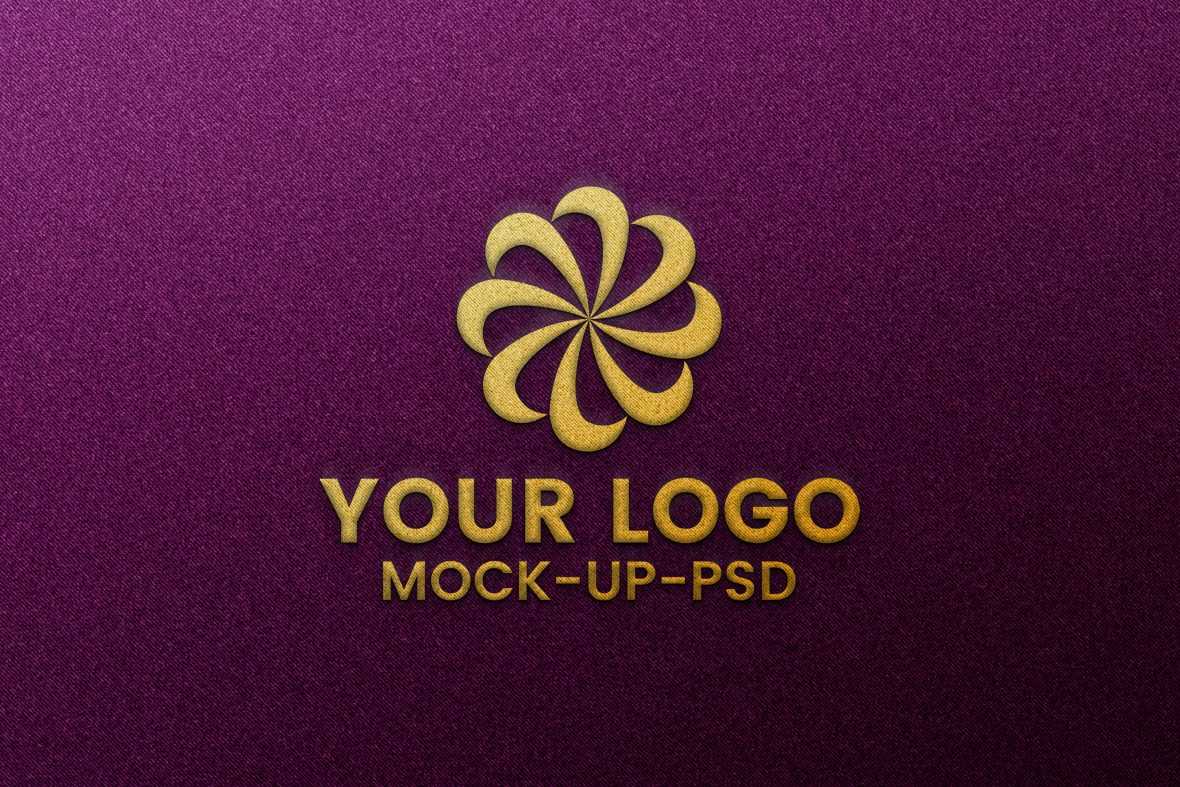 Embroidered Stitched Logo Mockup on Pink Fabric