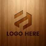 Engraved Logo Mockup on Wood