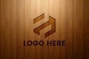 Engraved Logo Mockup on Wood