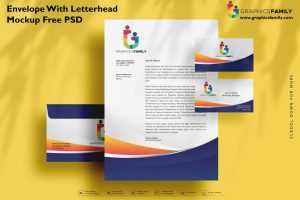 Envelope with Letterhead Mockup Free PSD