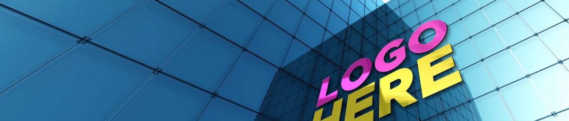Exterior Building Glass Wall Logo Mockup
