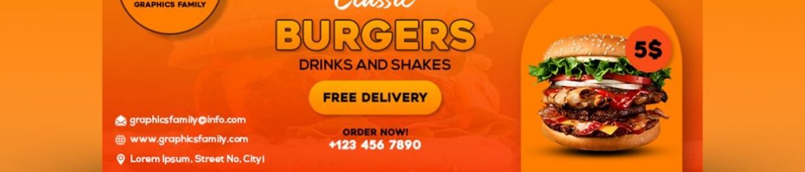 Fast food promotion facebook cover template