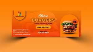 Fast food promotion facebook cover template