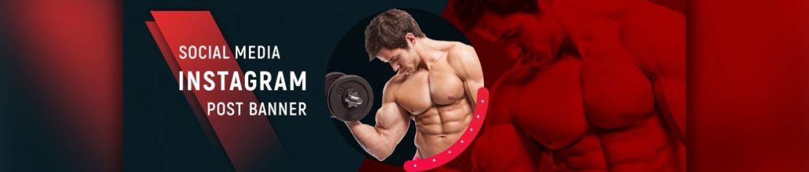 Fitness&Bodybuilding Social Media Banner PSD