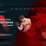 Fitness&Bodybuilding Social Media Banner PSD