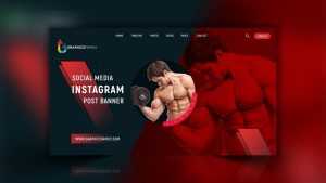 Fitness&Bodybuilding Social Media Banner PSD