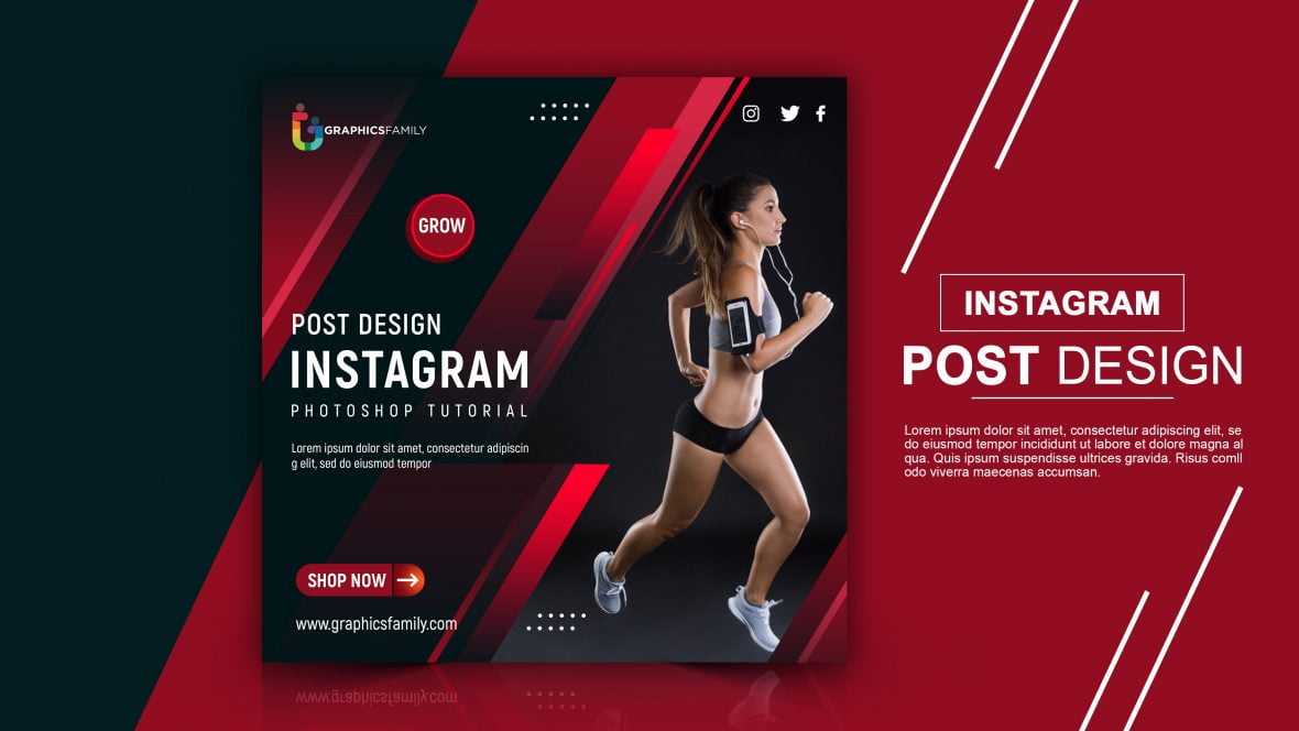 Fitness Personal Trainer Instagram Post Design PSD